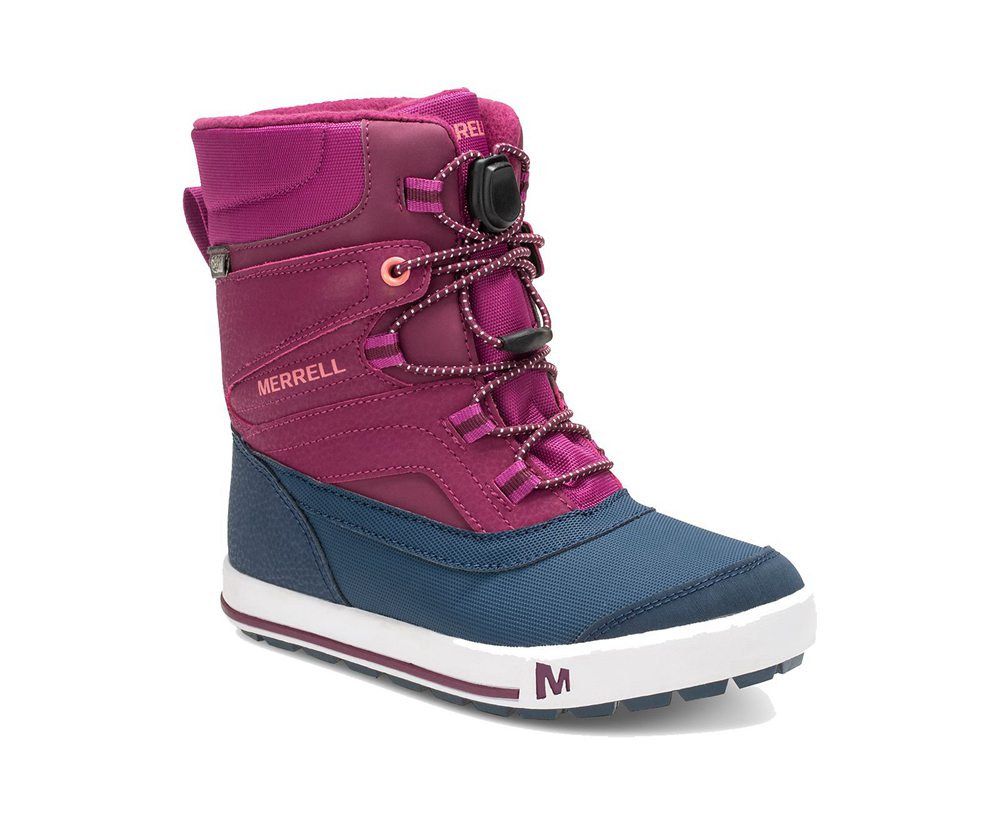 Merrell Boots Pink/Blue - Snow Bank 2.0 - Kids 09MQEGVOX